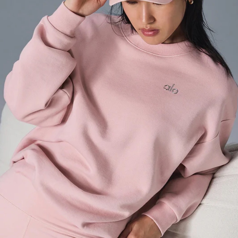 Alo Yoga Accolade Crew Neck Pullover Ballet Pink S - Picture 1 of 10